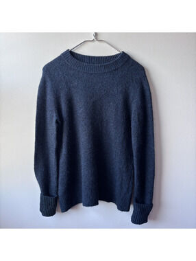 COS Navy Blue Alpaca Wool Crewneck Sweater